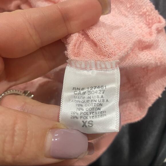 Wildfox I Love You Pink Heart Graphic Burnout Lightweight Sheer Sweater XS - Picture 6 of 7